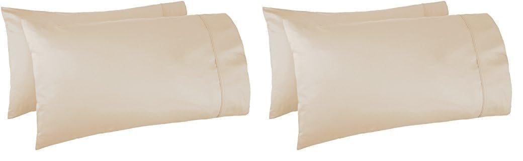 Amazon Basics 400 Thread Count 100% Cotton Pillow Cases, Soft, Wrinkle Resistant, Sateen Weave, Standard Size, 30" x 20", Dark Gray, Set of 2