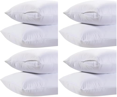 White Classic King Pillow Covers with Zipper 2 Pack - 20 x 36 Ultra-Soft, Cozy and Noiseless King Pillow Protector, 200 Thread Count, Fade-Resistant Pillow Shams