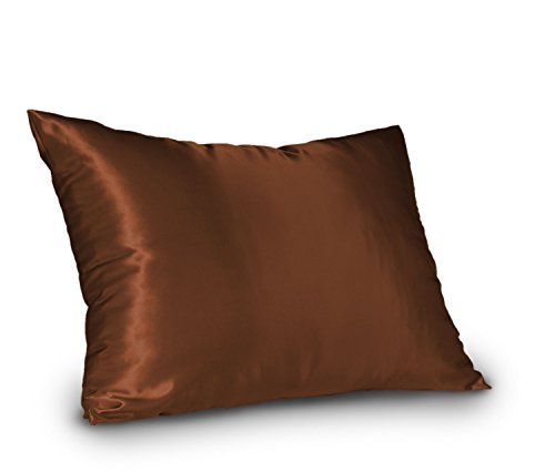 BLISSFORD Satin Pillowcase with Zipper, Like Silk Pillow Cases - Black