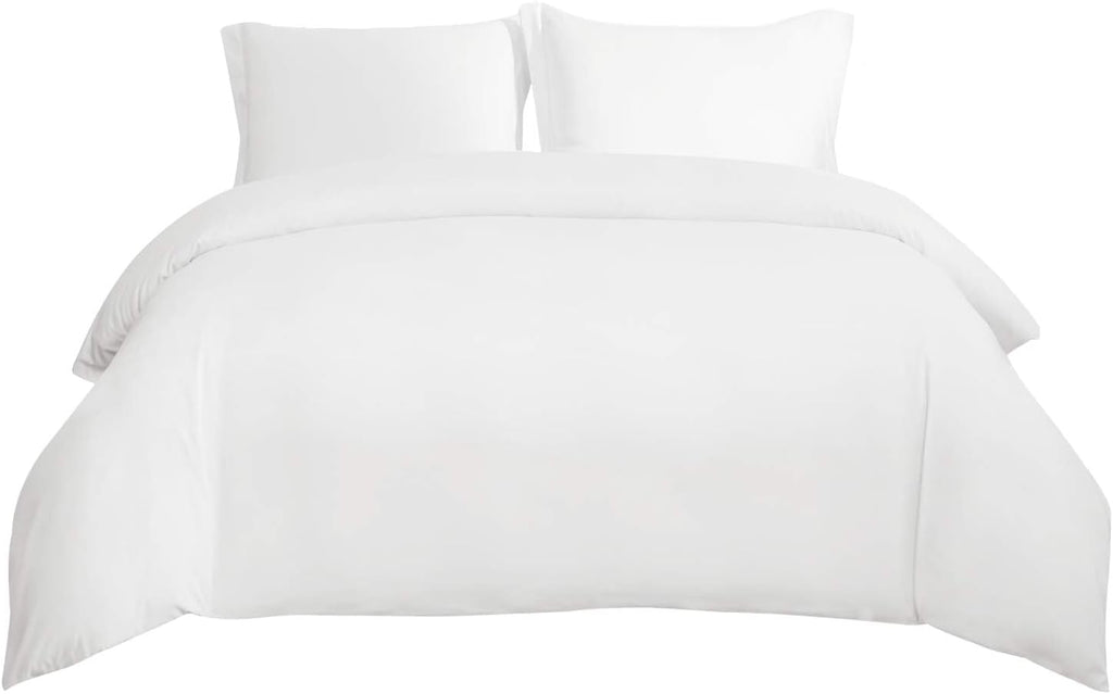 Bedsure White Duvet Cover Queen Size - Soft Double Brushed Bedding Set for Kids & Adults, Zipper Closure, 3 Pieces, Includes 1 Duvet Cover (90"x90") & 2 Pillow Shams, NO Comforter