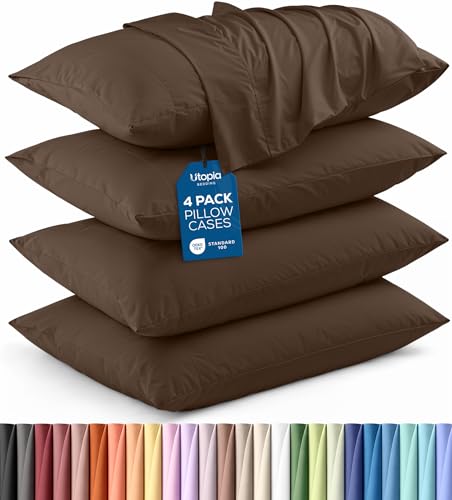 Pillow Covers Queen Size Set of 4, Soft and Comfy Pillow Cases, Grey