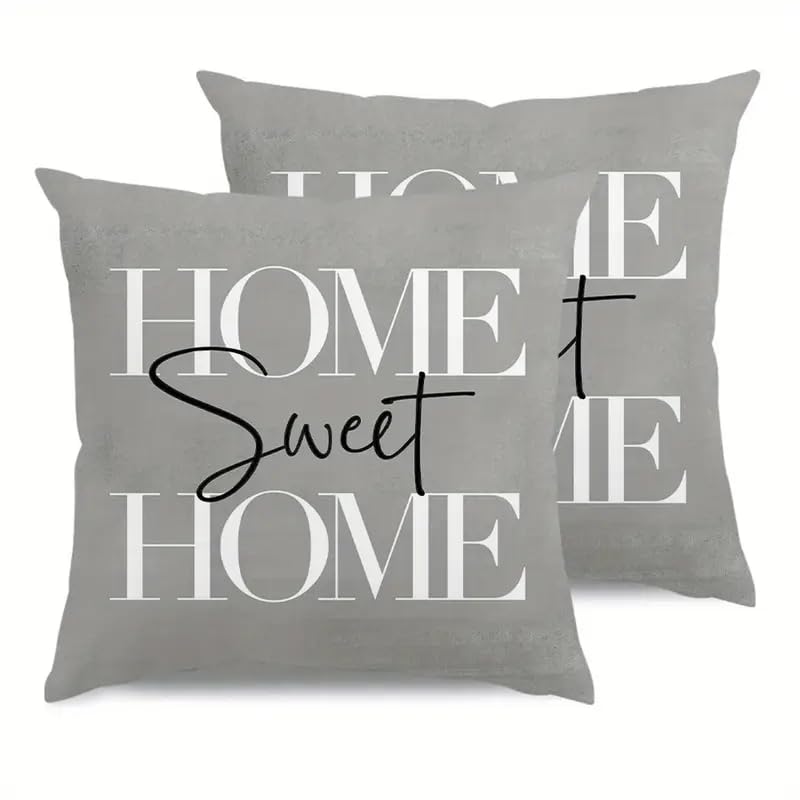 Decorative Throw Pillow Covers, Modern Abstract Brown Geometric Pattern, Set of 2，18x18 Pillows Linen Pillowcase，Modern Decorative Square Pillowcases for Sofa Couch Bedroom Living Room Car