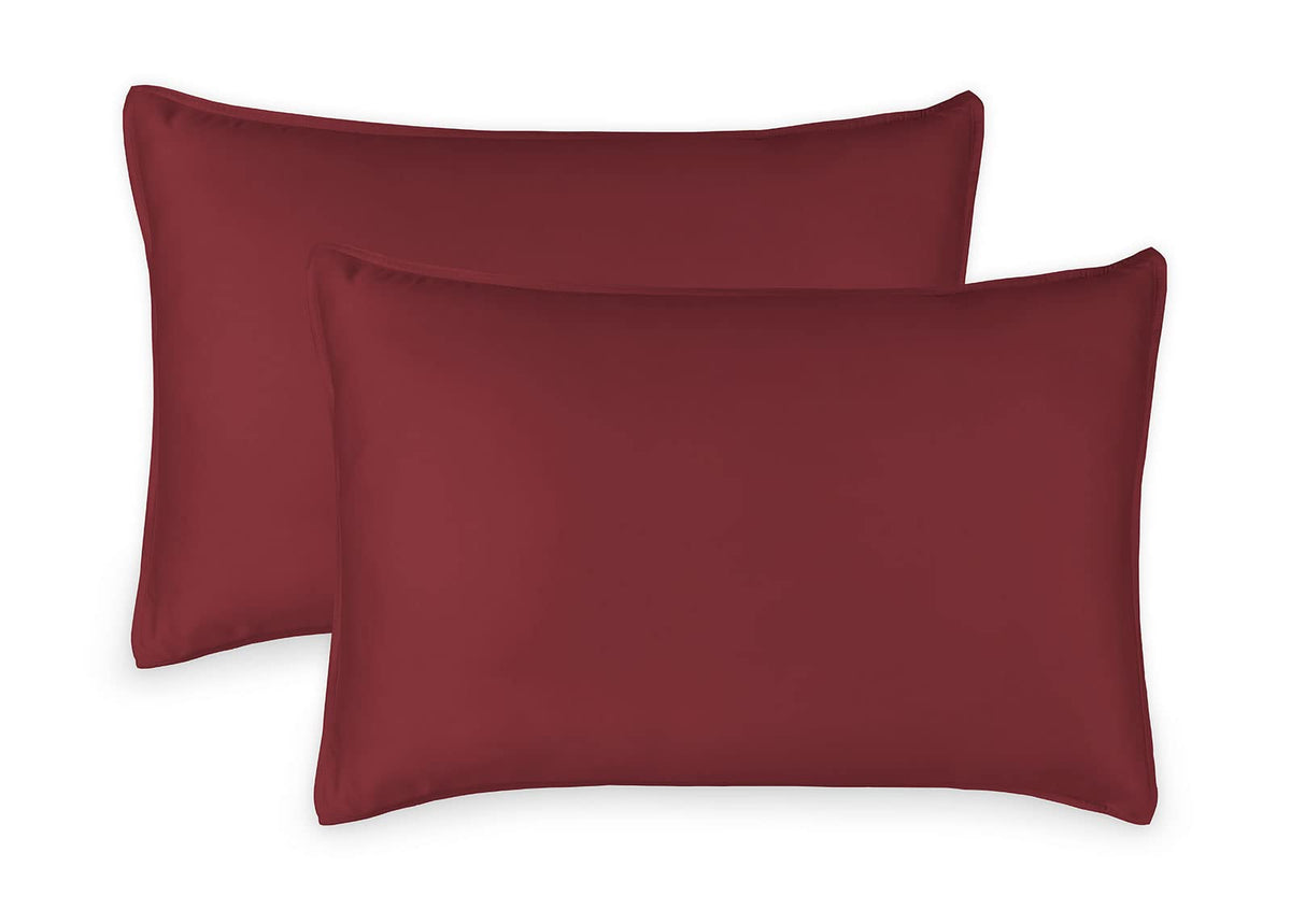 Queen Pillowcases by Pure Bamboo, Genuine 100% Organic Viscose Derived from Bamboo, Luxuriously Soft & Cooling, Double Stitching, Envelope Closure (2 Queen Pillowcases, White)
