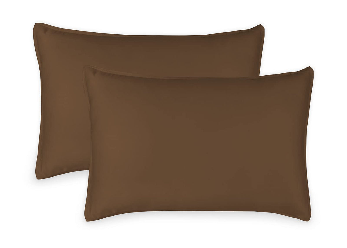 Queen Pillowcases by Pure Bamboo, Genuine 100% Organic Viscose Derived from Bamboo, Luxuriously Soft & Cooling, Double Stitching, Envelope Closure (2 Queen Pillowcases, White)