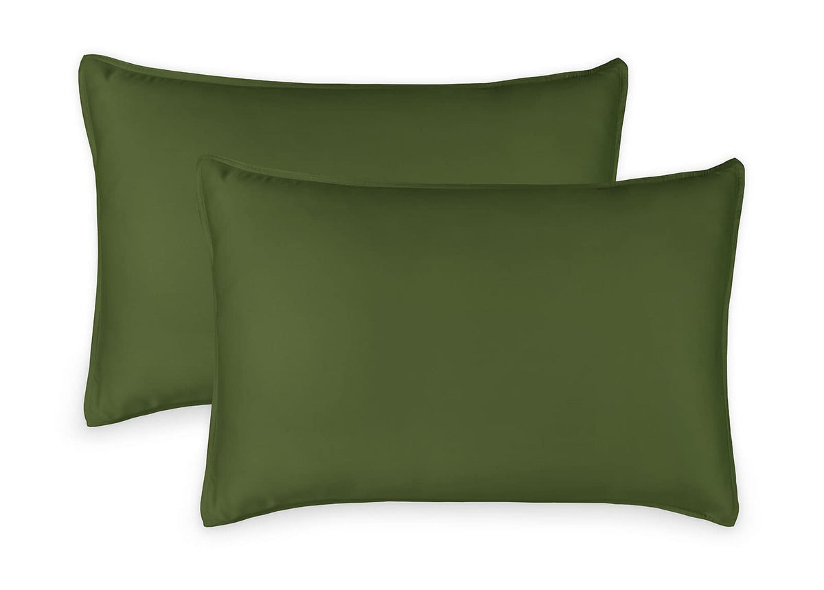 Queen Pillowcases by Pure Bamboo, Genuine 100% Organic Viscose Derived from Bamboo, Luxuriously Soft & Cooling, Double Stitching, Envelope Closure (2 Queen Pillowcases, White)