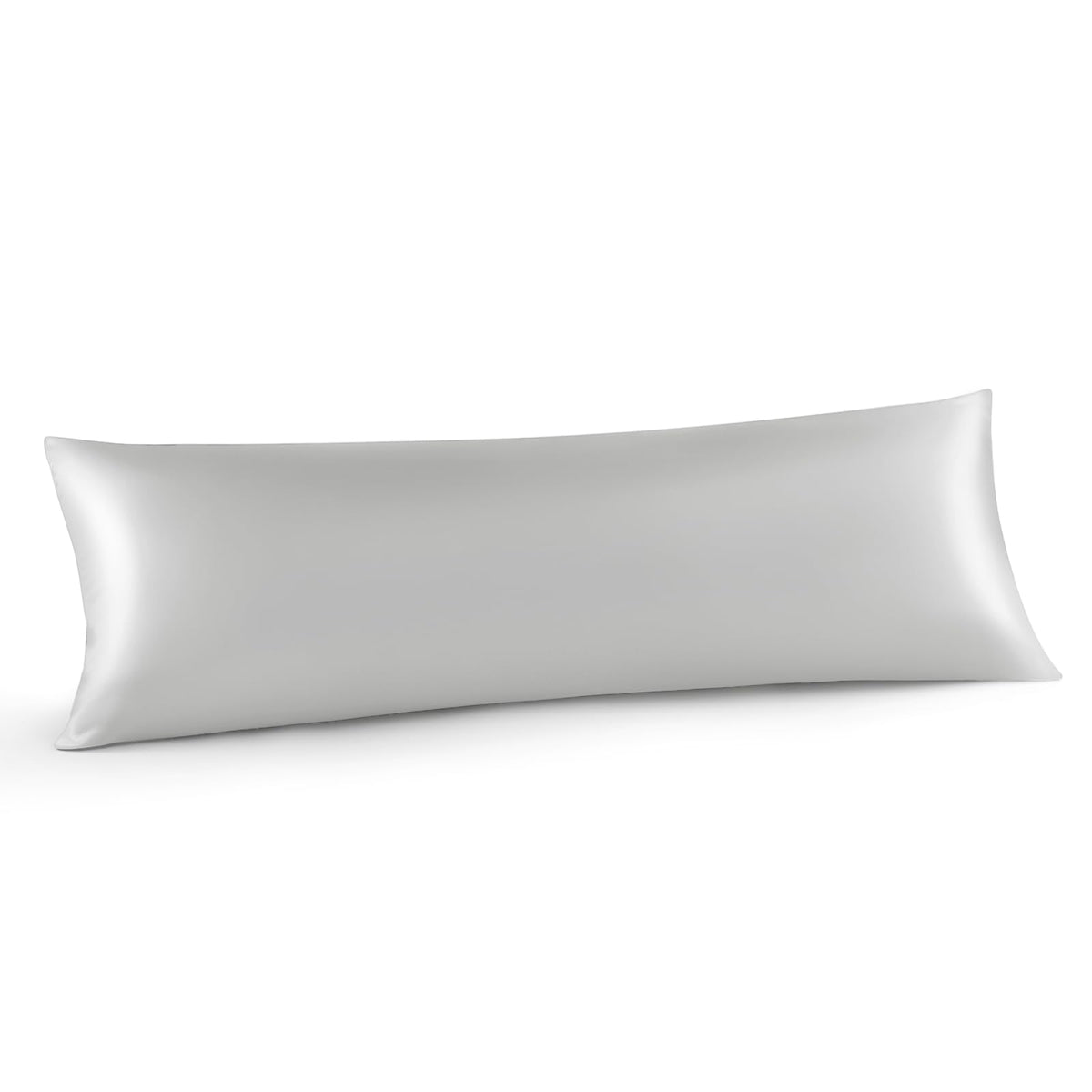 INFIIXSO Silk Pillow Cases 2 Pack, Standard Size, Hidden Zipper, Light Grey