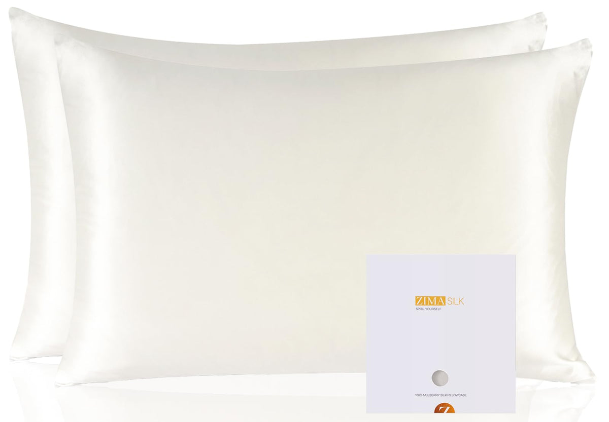 ZIMASILK 100% Pure Mulberry Silk Pillow Cases for Hair and Skin, Queen