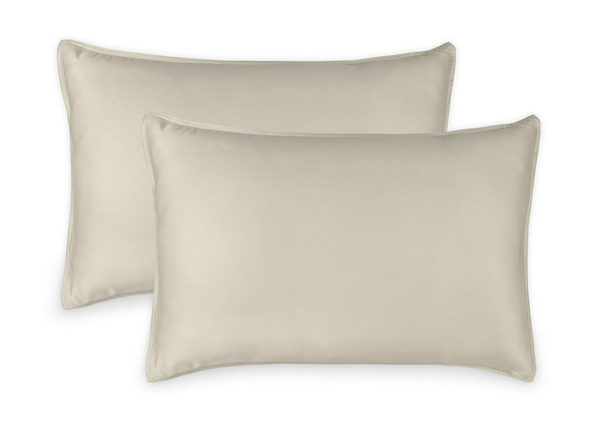 Queen Pillowcases by Pure Bamboo, Genuine 100% Organic Viscose Derived from Bamboo, Luxuriously Soft & Cooling, Double Stitching, Envelope Closure (2 Queen Pillowcases, White)