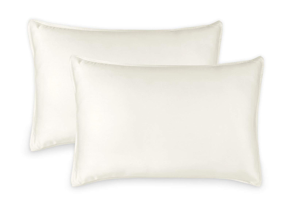 Queen Pillowcases by Pure Bamboo, Genuine 100% Organic Viscose Derived from Bamboo, Luxuriously Soft & Cooling, Double Stitching, Envelope Closure (2 Queen Pillowcases, White)