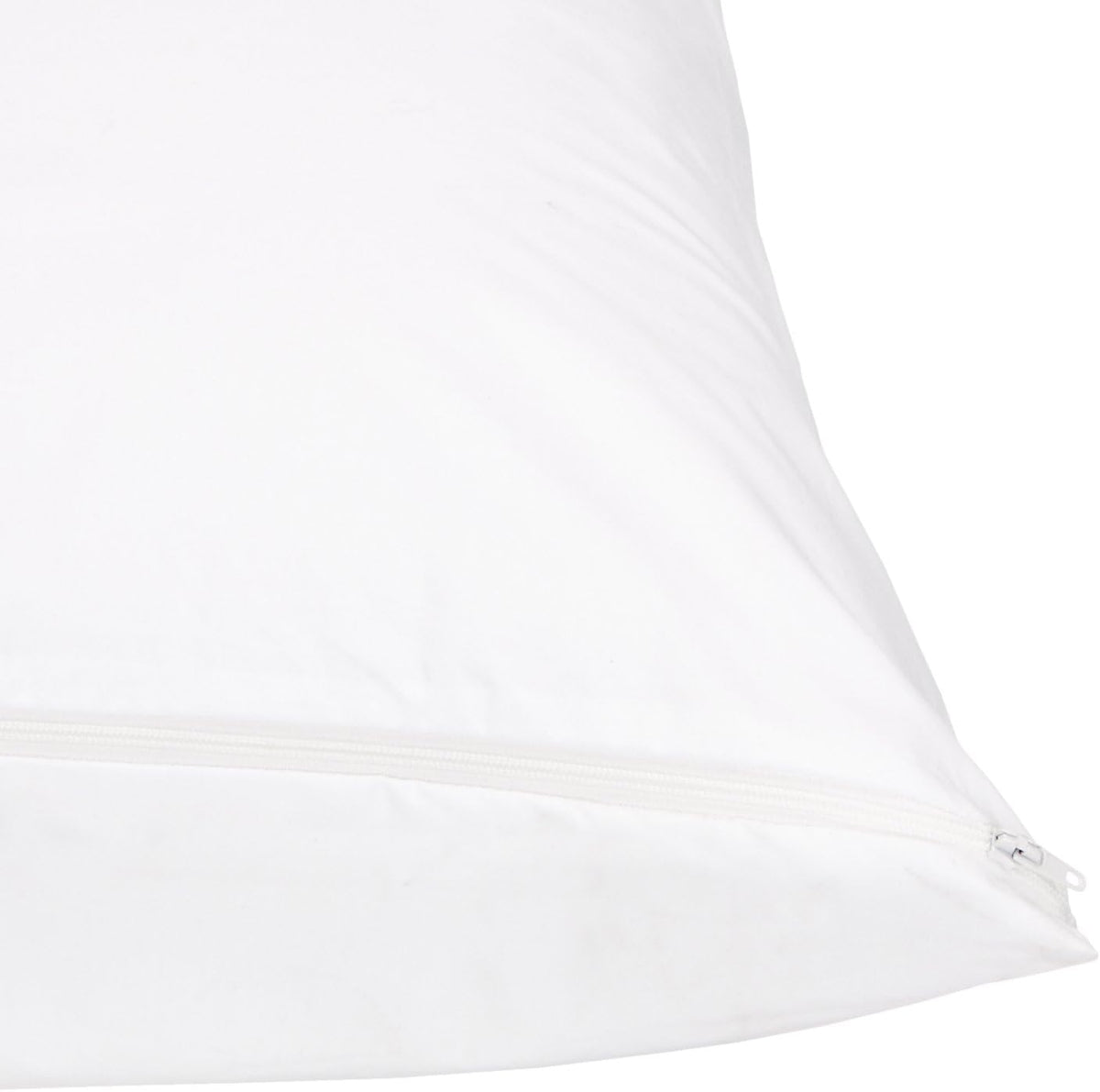 Amazon Basics King Pillow Protector with Zipper, Breathable 100% Cotton Hypoallergenic, Tight Weave, Machine Washable, White, 37 x 21 Inches, Pillows Not Included