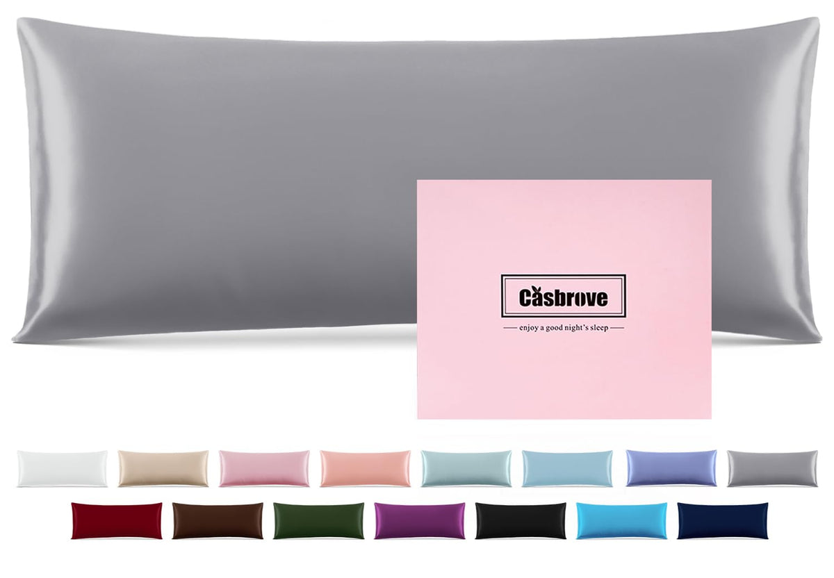 Silk Pillow Cases Mulberry Silk Pillowcases Soft Breathable Both Sided Natural Silk Pillowcase with Zipper Beauty Sleep Silk Pillow Cases 1 Pc for Gift (Standard, Cornflower Blue)