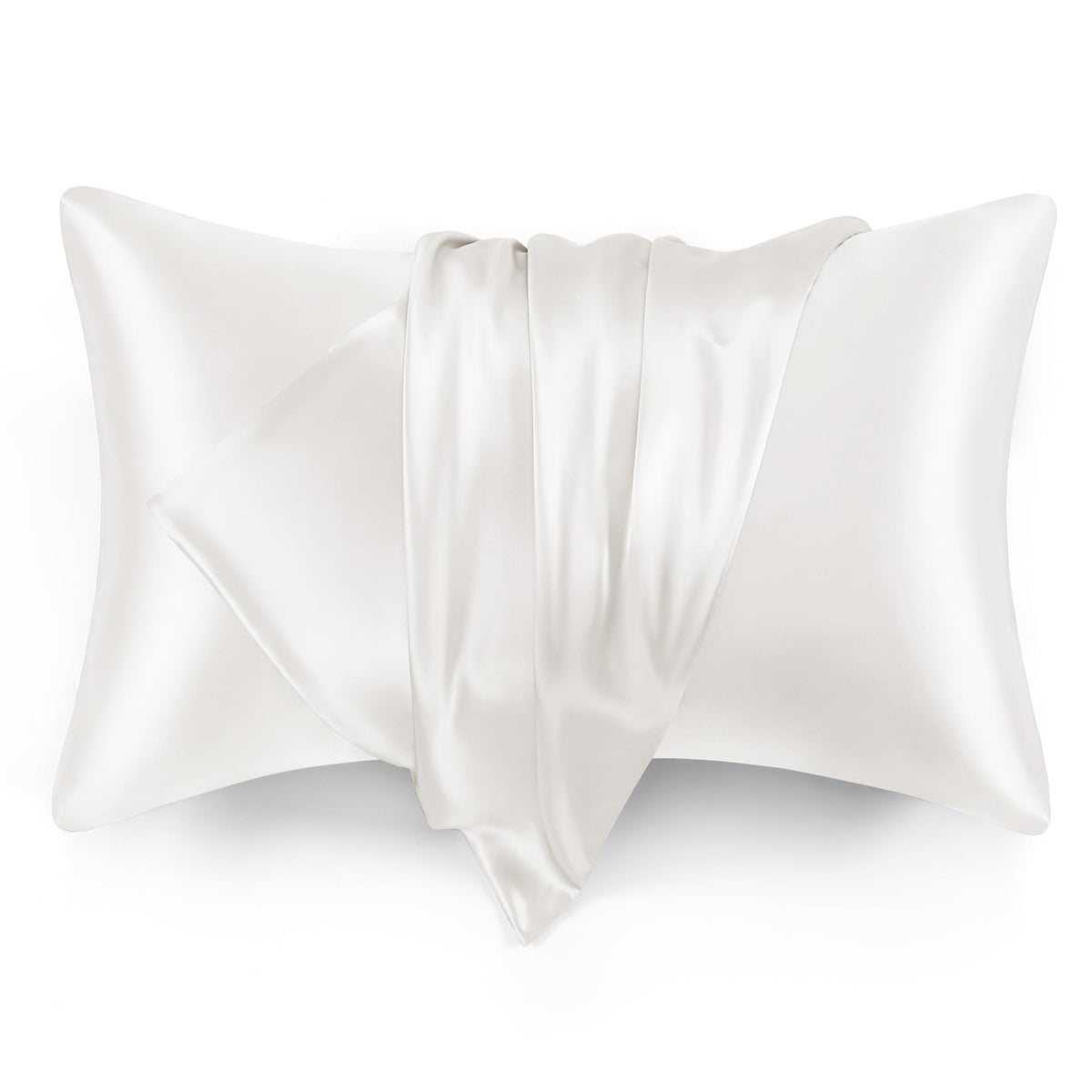 Love's cabin Satin Pillowcase Set of 2 Queen Size 20x30, Cooling Pillow Covers for Hair and Skin, Silky Smooth with Envelope Closure, Similar to Silk, Black