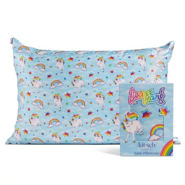 Bridgerton x Kitsch Satin Pillowcase W/Zipper - Size 19x26, Wisteria