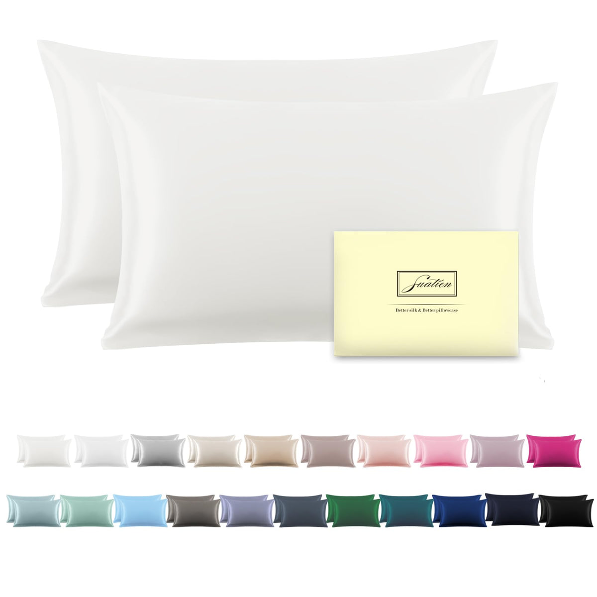 Mulberry Silk Pillowcase for Hair and Skin Standard Size 20"X 26" Pillow Case with Hidden Zipper Soft Breathable Smooth Cooling Silk Pillow Covers for Sleeping (Haze Blue,Standard,1Pcs)