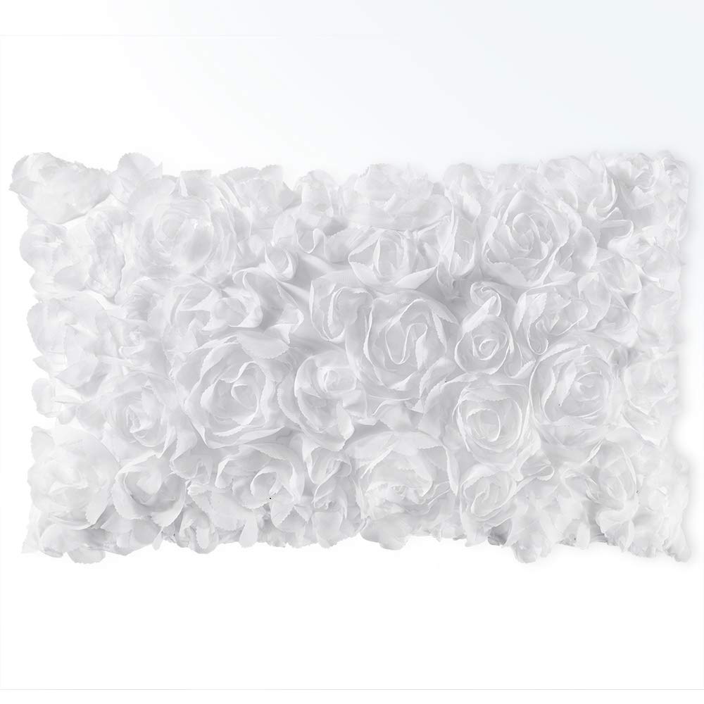 MIULEE Decorative Rose Flower Pillow Cover Pack of 1 Peach Pink 12x20 Inch