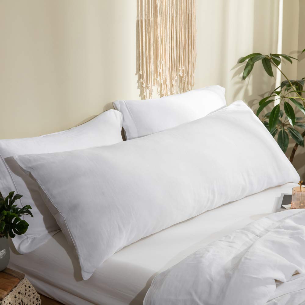 Simple&Opulence 100% French Linen Duvet Cover Set with Embroidered,3 Pcs Washed Soft Farmhouse Bedding Set with Button Closure,1 Comforter Cover and 2 Pillowshams(King,Natural Linen)