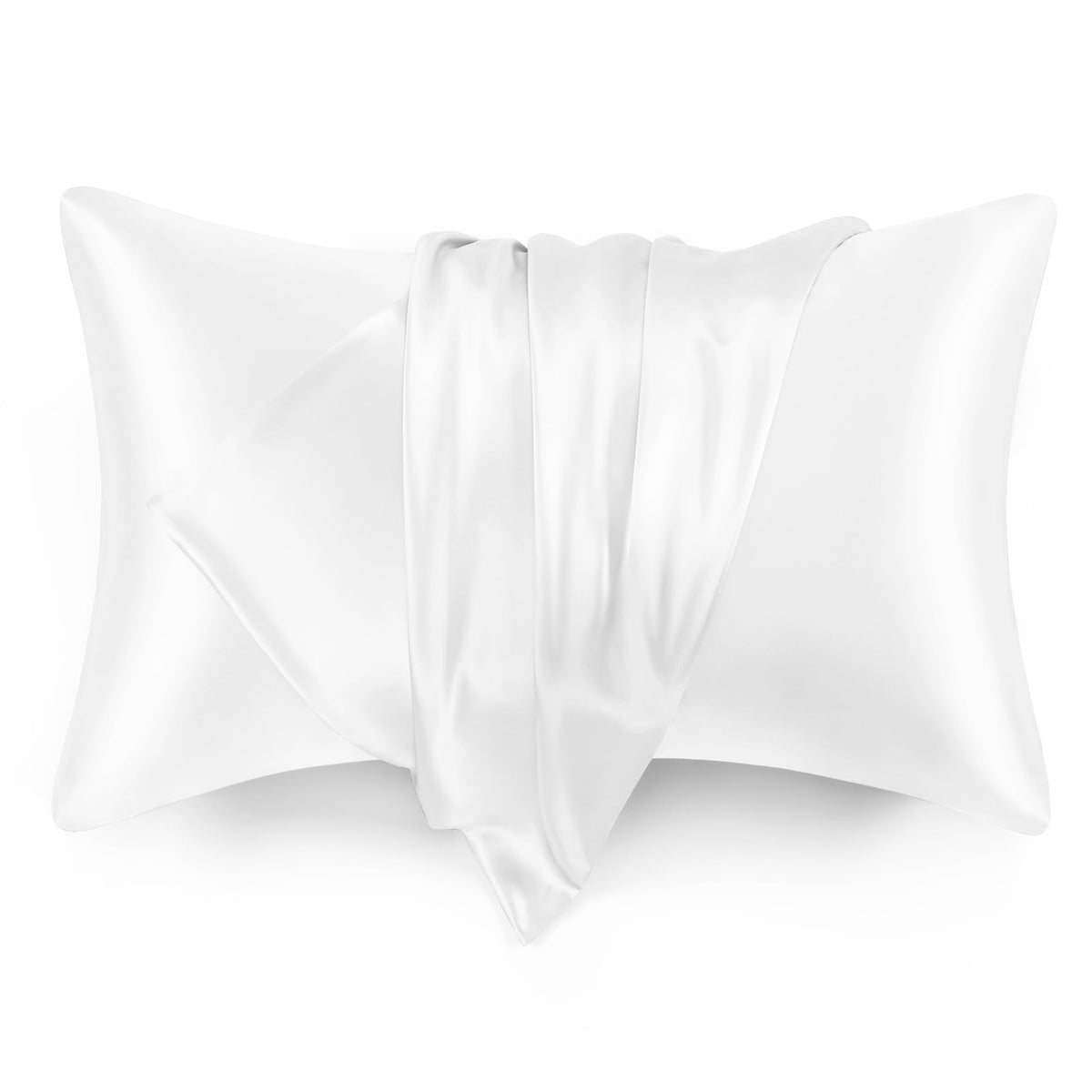 Love's cabin Satin Pillowcase Set of 2 Queen Size 20x30, Cooling Pillow Covers for Hair and Skin, Silky Smooth with Envelope Closure, Similar to Silk, Black