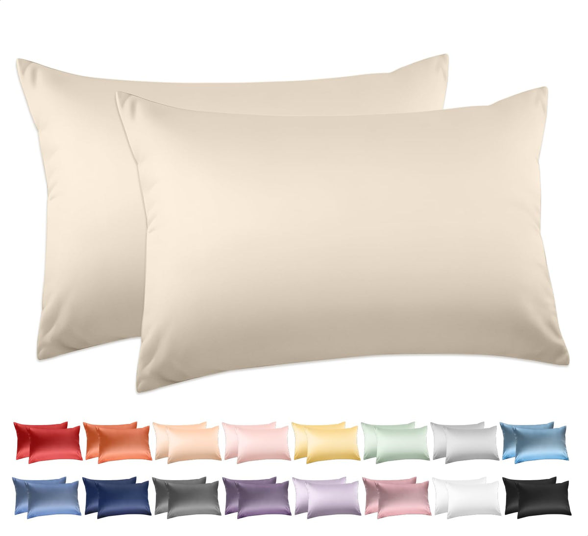 Deep Dream 100% Cotton Pillow Cases Standard Size Set of 2, 600 Thread Count Cotton Pillowcases Standard, White Pillow Cases Set of 2 with Envelop Closure, 20x26 Inches