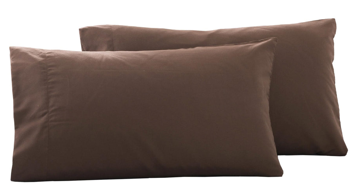 Microfiber Queen Bed Pillowcases 2 Pack, Super Soft Bed Pillow Covers Envelope Closure, Wrinkle, Fade and Stain Resistant, 20x30, Light Beige