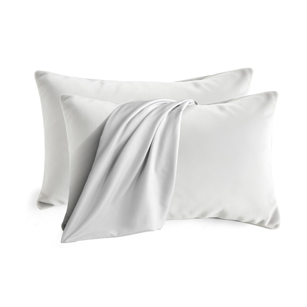 Set of 2 Brushed Microfiber Pillowcases 20x26 inch Pink