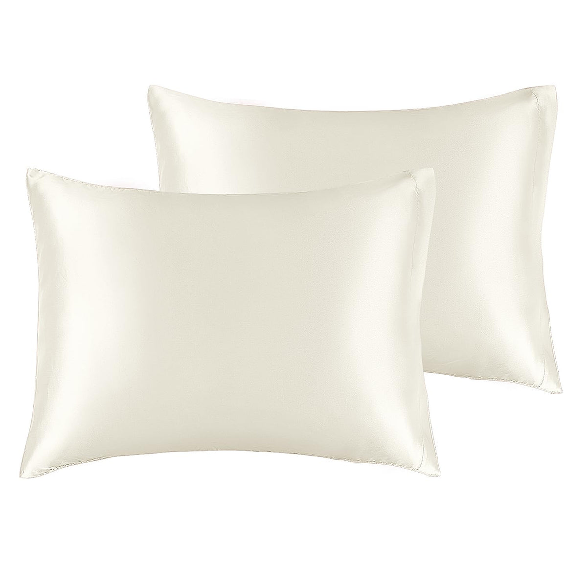 BEDELITE Satin Pillowcases, Queen Size 20x30 Inch, Dark Grey, Set of 2
