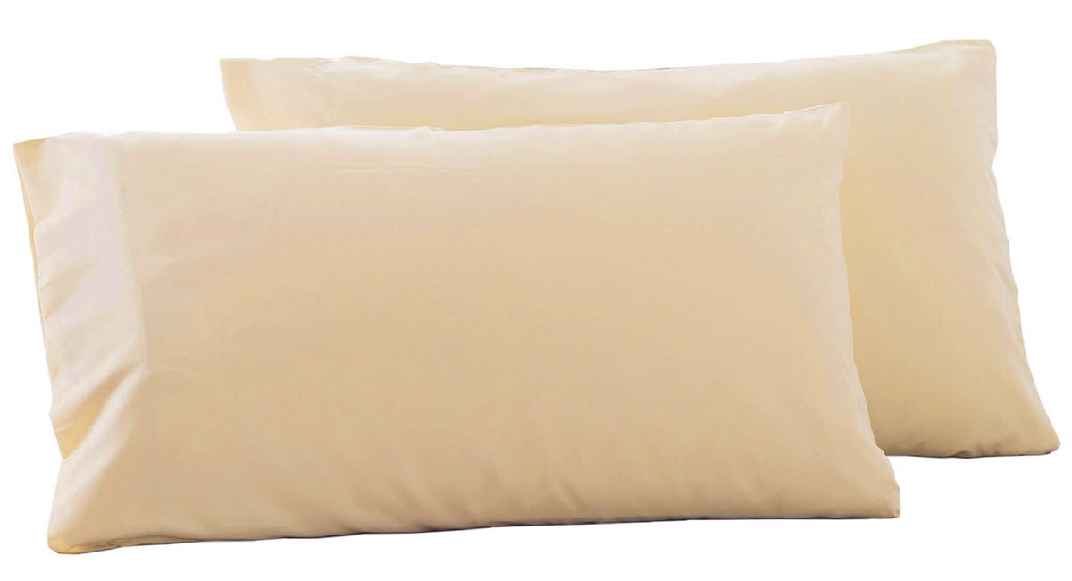 Microfiber Queen Bed Pillowcases 2 Pack, Super Soft Bed Pillow Covers Envelope Closure, Wrinkle, Fade and Stain Resistant, 20x30, Light Beige