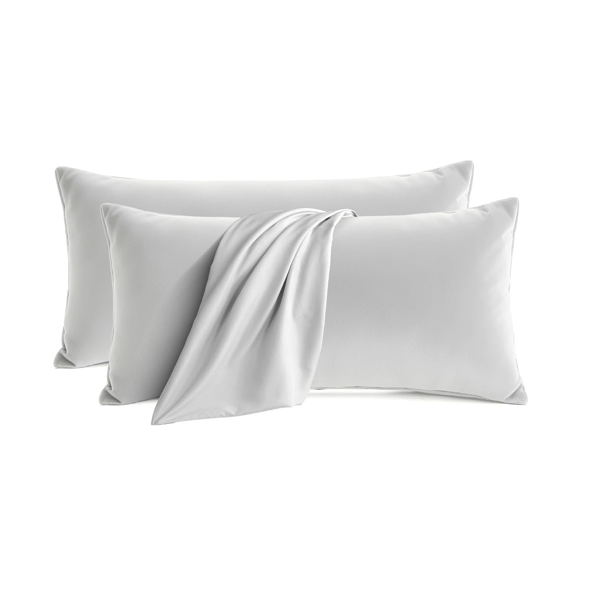 Set of 2 Brushed Microfiber Pillowcases 20x26 inch Pink