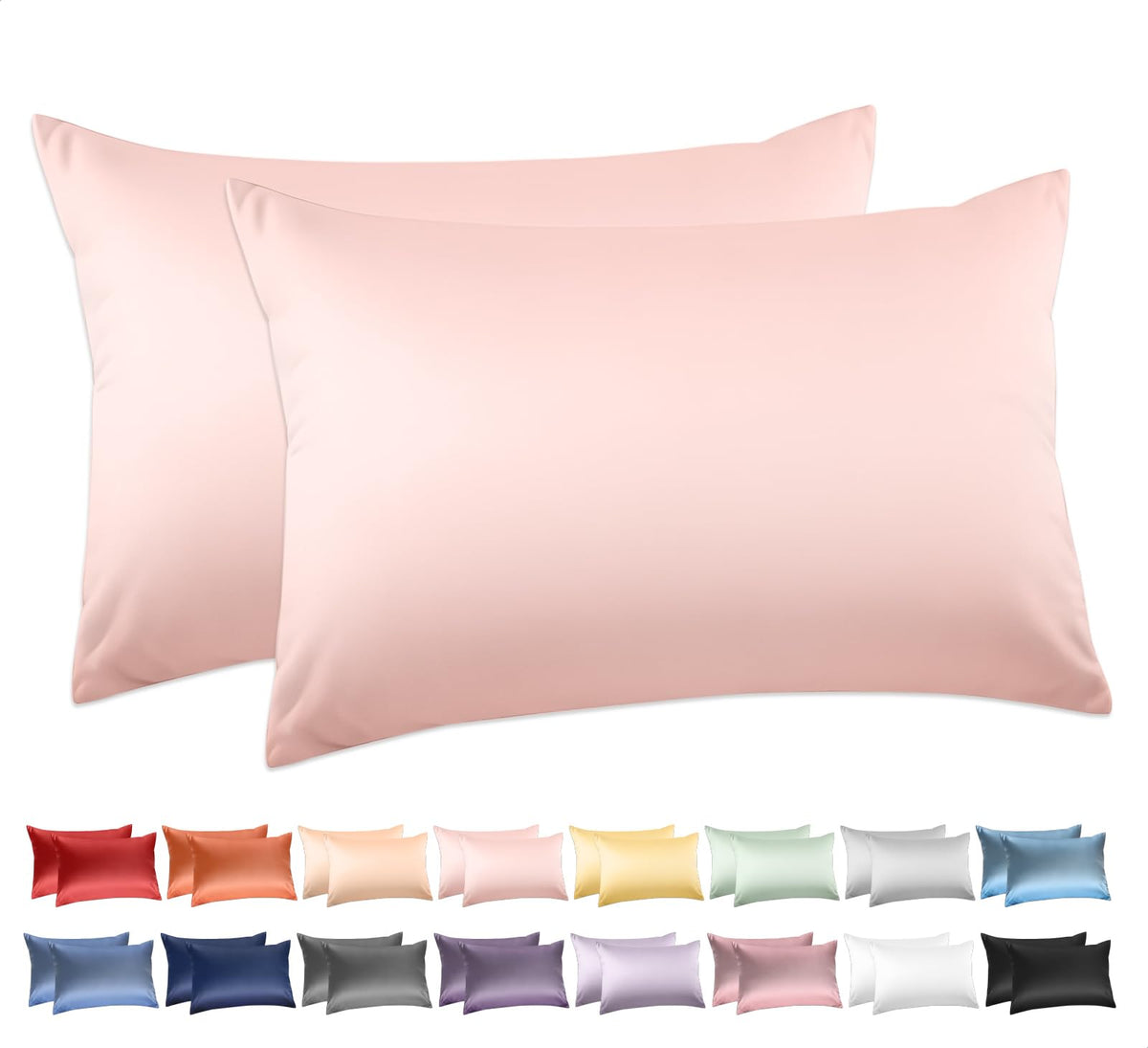 Deep Dream 100% Cotton Pillow Cases Standard Size Set of 2, 600 Thread Count Cotton Pillowcases Standard, White Pillow Cases Set of 2 with Envelop Closure, 20x26 Inches