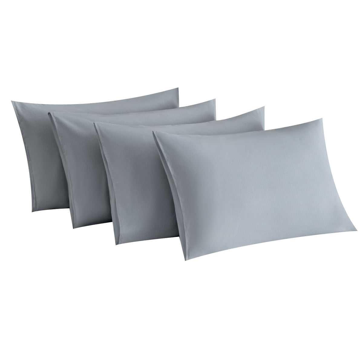 MINIPANDA Dark Grey Pillow Cases Set of 4 Queen Size, Envelope Design