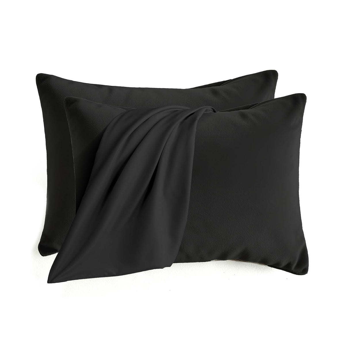 Set of 2 Brushed Microfiber Pillowcases 20x26 inch Pink