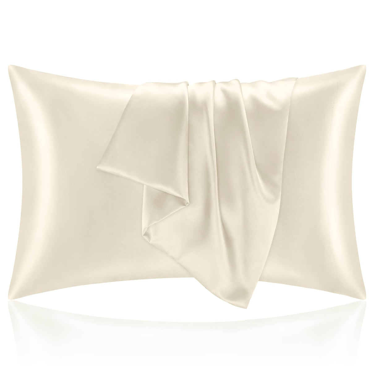 BEDELITE Satin Pillowcases, Queen Size 20x30 Inch, Dark Grey, Set of 2