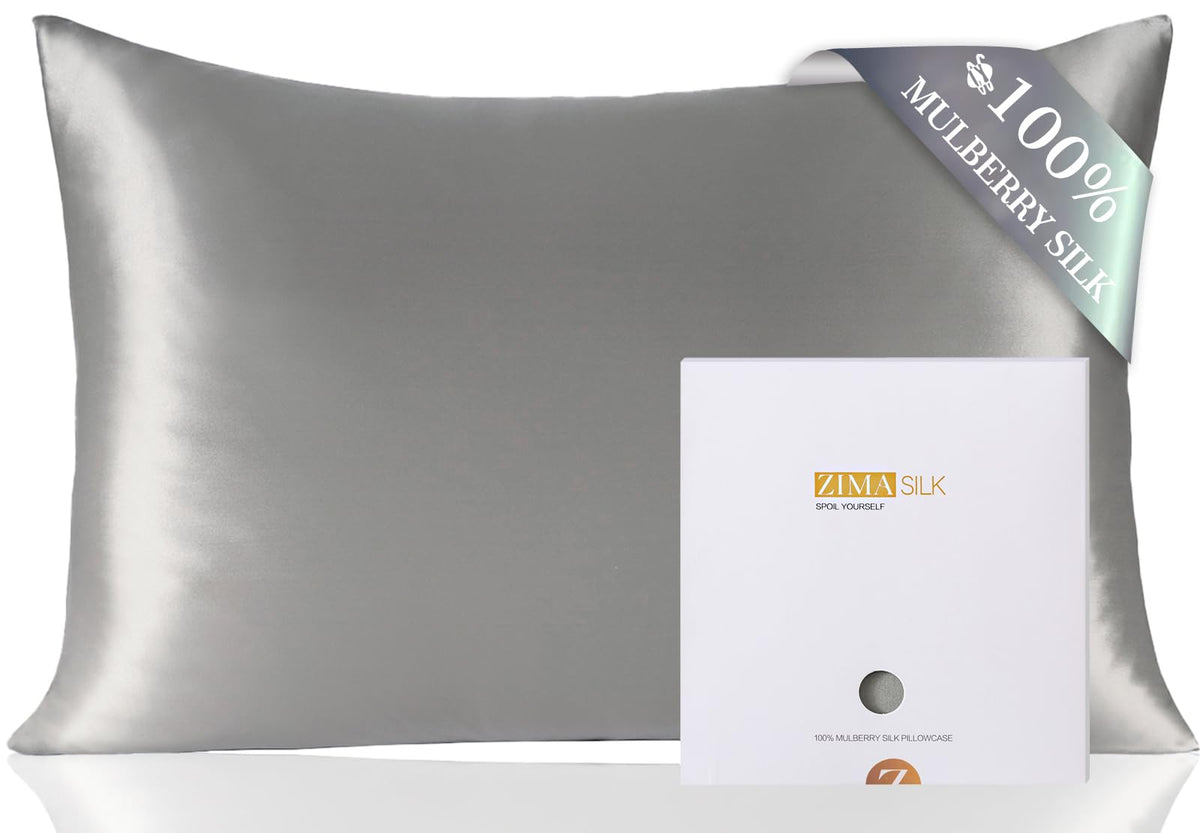 ZIMASILK 100% Pure Mulberry Silk Pillow Cases for Hair and Skin, Queen