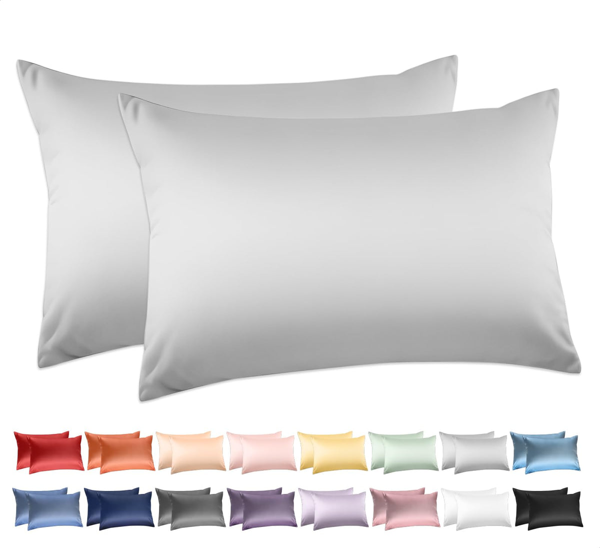 Deep Dream 100% Cotton Pillow Cases Standard Size Set of 2, 600 Thread Count Cotton Pillowcases Standard, White Pillow Cases Set of 2 with Envelop Closure, 20x26 Inches