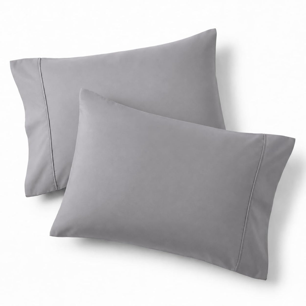 Bedsure Pillow Cases Queen Set of 2 - Dark Grey Double Brushed Microfiber Pillowcases 2 Pack, Super Soft Cooling Pillow Sham Covers with Envelope Closure, Wrinkle, Fade Resistant, 20”x30“