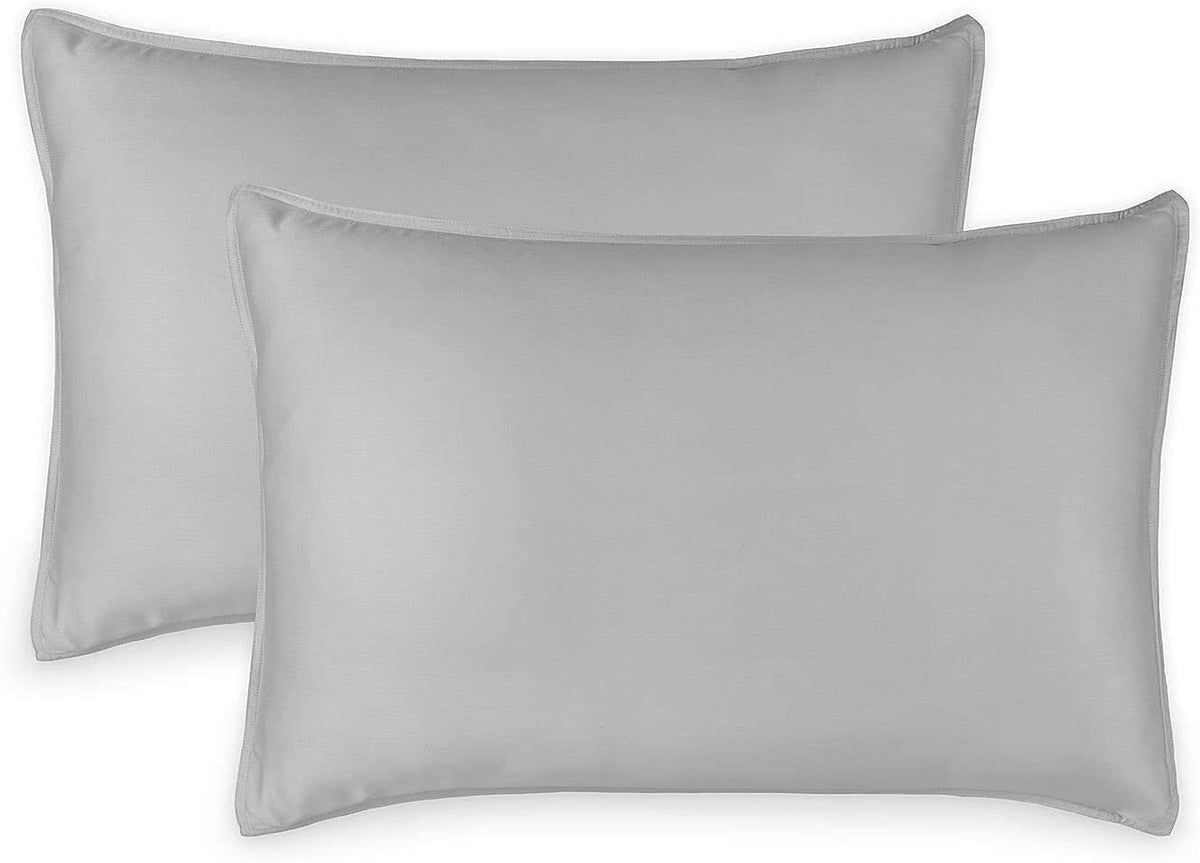 Queen Pillowcases by Pure Bamboo, Genuine 100% Organic Viscose Derived from Bamboo, Luxuriously Soft & Cooling, Double Stitching, Envelope Closure (2 Queen Pillowcases, White)