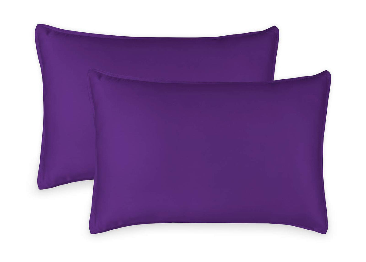 Queen Pillowcases by Pure Bamboo, Genuine 100% Organic Viscose Derived from Bamboo, Luxuriously Soft & Cooling, Double Stitching, Envelope Closure (2 Queen Pillowcases, White)