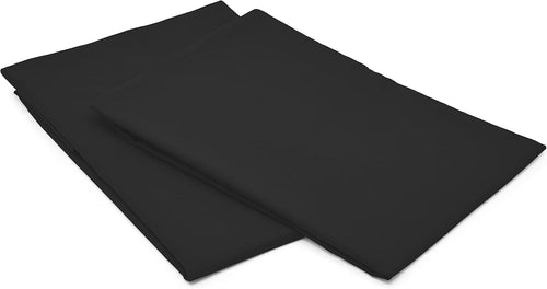 Amazon Basics Standard Pillowcases Set of 2 - Lightweight, Super Soft Easy Care Microfiber, Black, 30" L x 20" W, Pillows Not Included