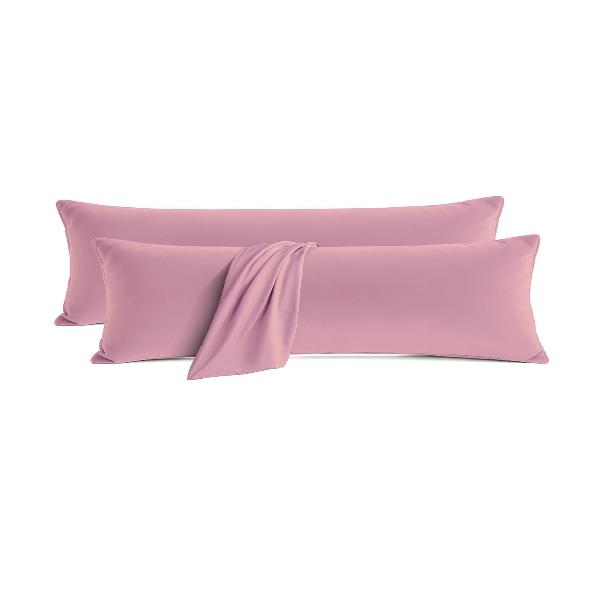 Set of 2 Brushed Microfiber Pillowcases 20x26 inch Pink