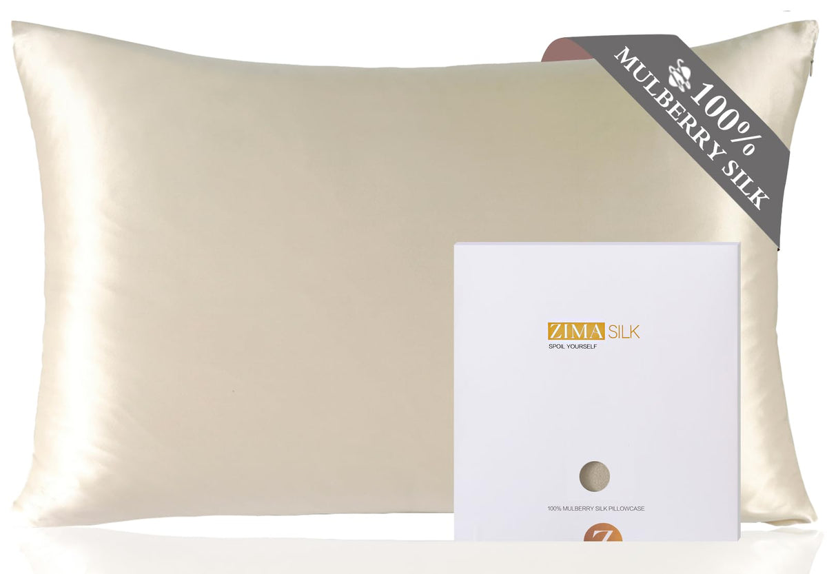 ZIMASILK 100% Pure Mulberry Silk Pillow Cases for Hair and Skin, Queen