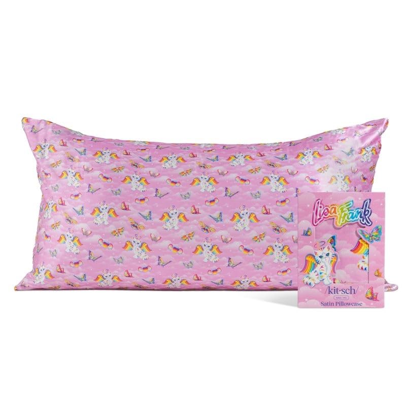 Bridgerton x Kitsch Satin Pillowcase W/Zipper - Size 19x26, Wisteria