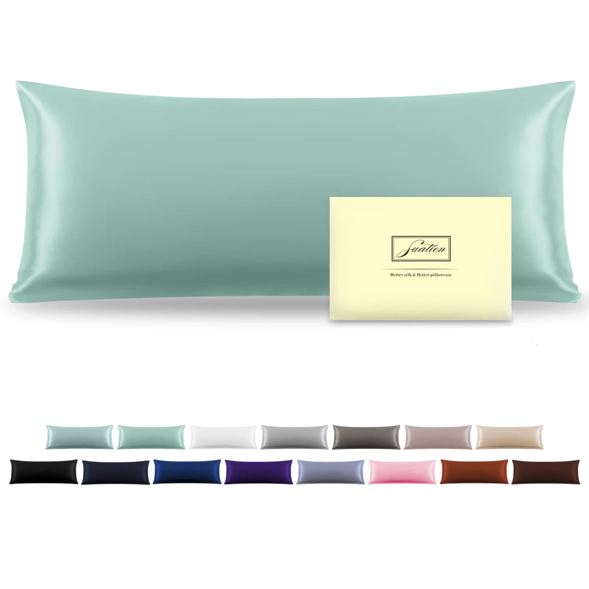 Mulberry Silk Pillowcase for Hair and Skin Standard Size 20"X 26" Pillow Case with Hidden Zipper Soft Breathable Smooth Cooling Silk Pillow Covers for Sleeping (Haze Blue,Standard,1Pcs)