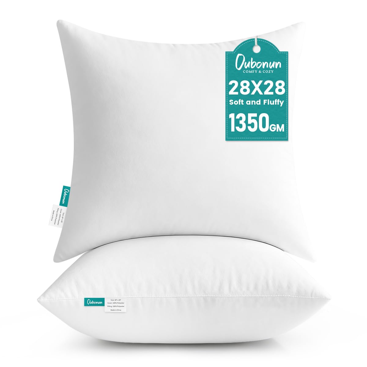 Oubonun 18 x 18 Throw Pillow Inserts