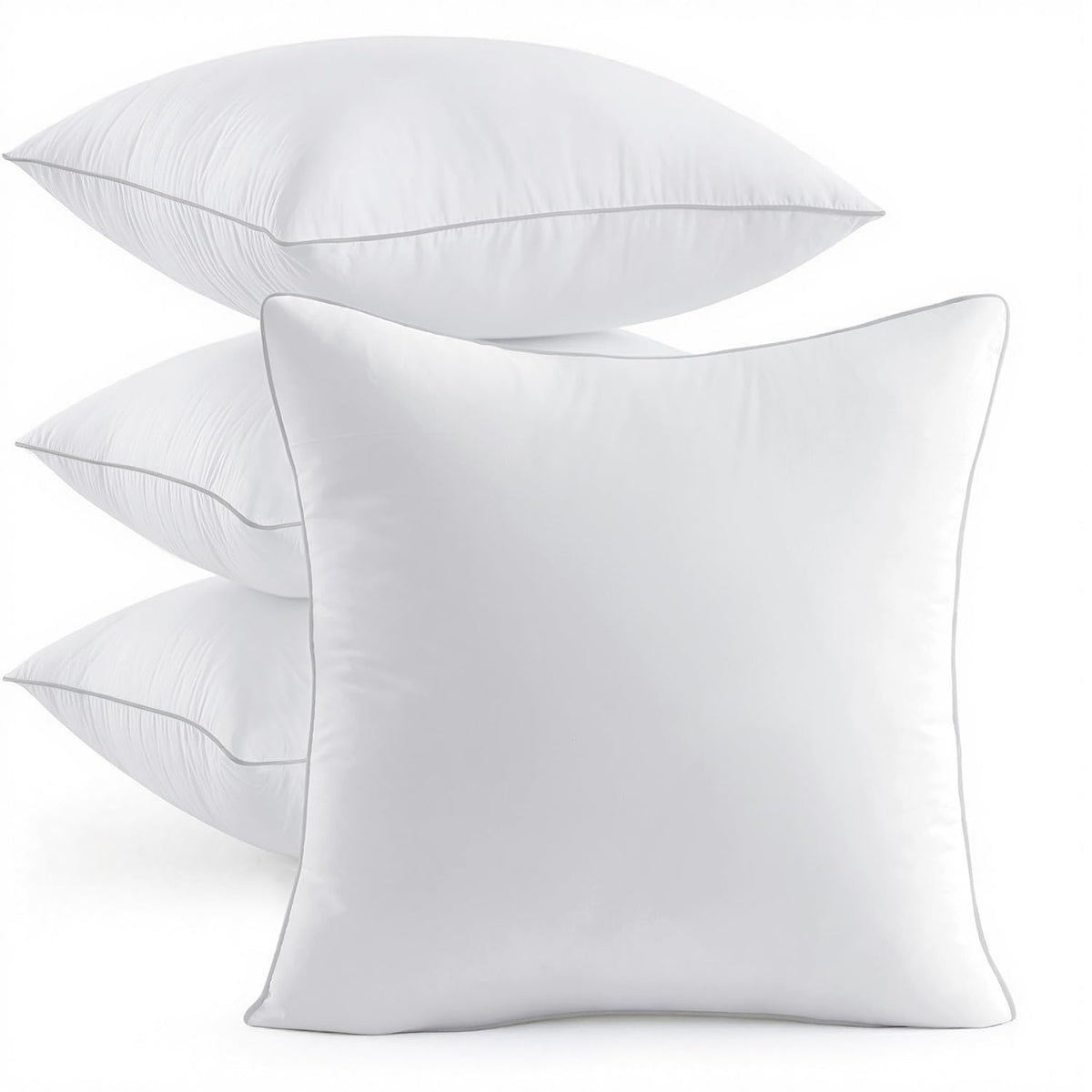 MIULEE 18x18 Inch Pillow Inserts Pack of 4 with 100% Textured Woven Fabric Cover