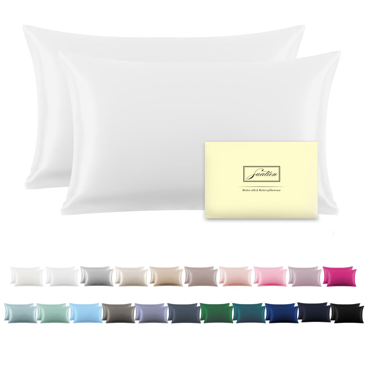 Mulberry Silk Pillowcase for Hair and Skin Standard Size 20"X 26" Pillow Case with Hidden Zipper Soft Breathable Smooth Cooling Silk Pillow Covers for Sleeping (Haze Blue,Standard,1Pcs)