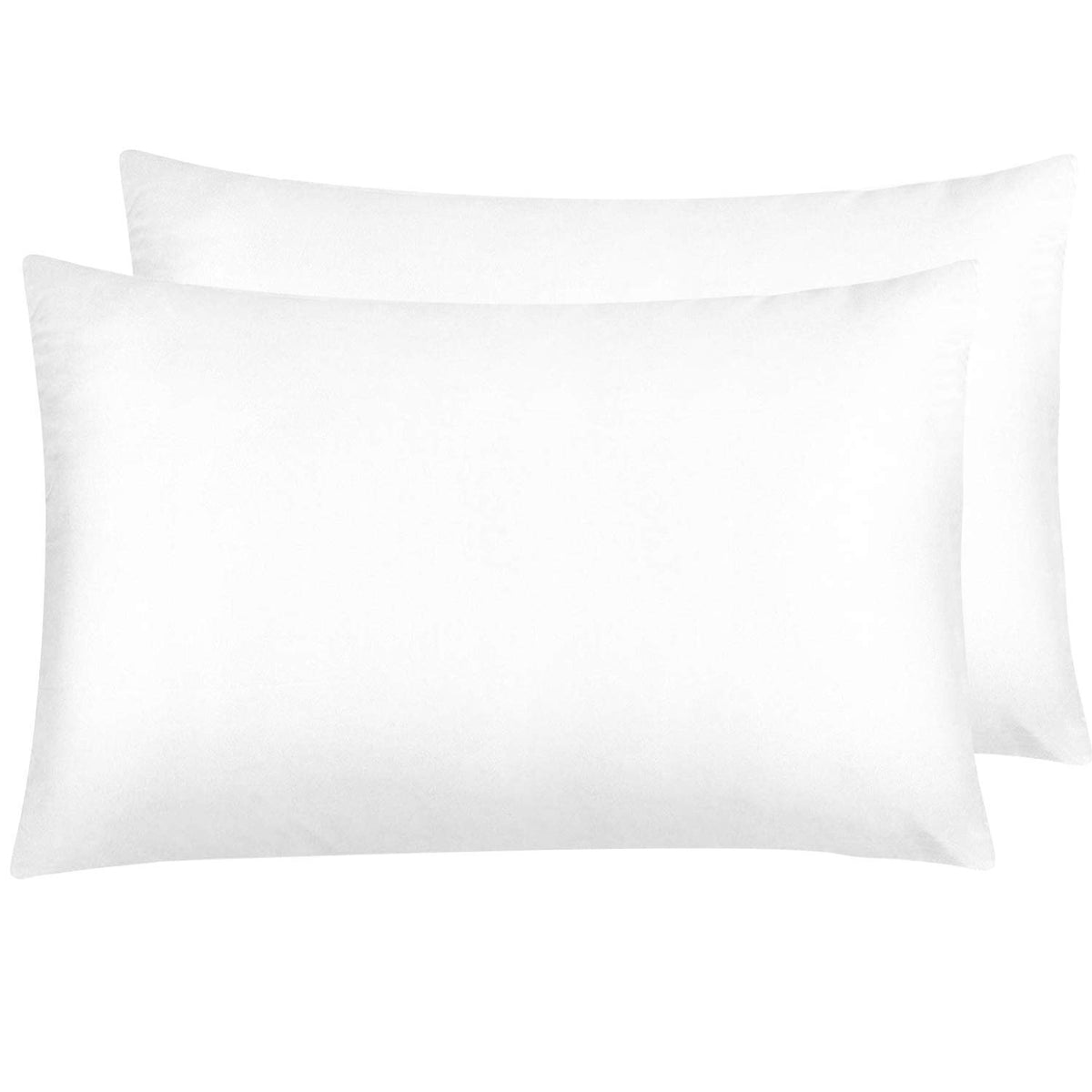NTBAY Standard Satin Pillowcases, Set of 2, Zipper, Black