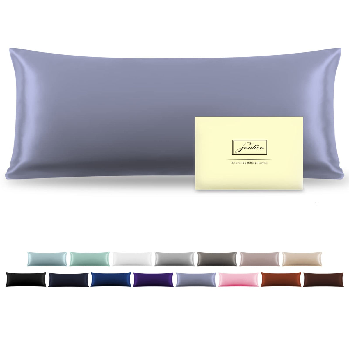 Mulberry Silk Pillowcase for Hair and Skin Standard Size 20"X 26" Pillow Case with Hidden Zipper Soft Breathable Smooth Cooling Silk Pillow Covers for Sleeping (Haze Blue,Standard,1Pcs)