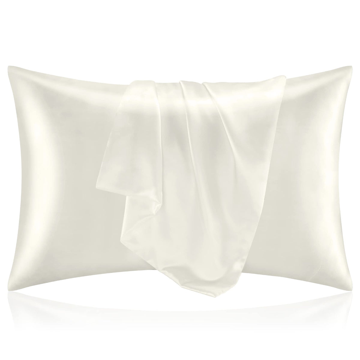 BEDELITE Satin Pillowcases, Queen Size 20x30 Inch, Dark Grey, Set of 2