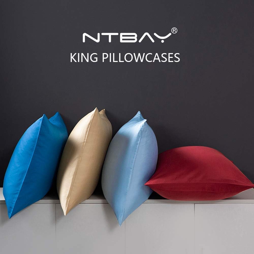 NTBAY Microfiber King Pillowcases, 2 Pack, 20 x 36, White