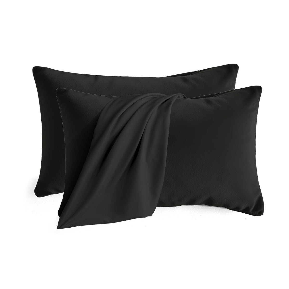 Set of 2 Brushed Microfiber Pillowcases 20x26 inch Pink