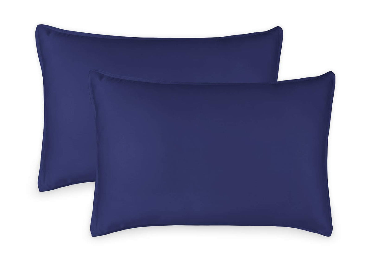 Queen Pillowcases by Pure Bamboo, Genuine 100% Organic Viscose Derived from Bamboo, Luxuriously Soft & Cooling, Double Stitching, Envelope Closure (2 Queen Pillowcases, White)